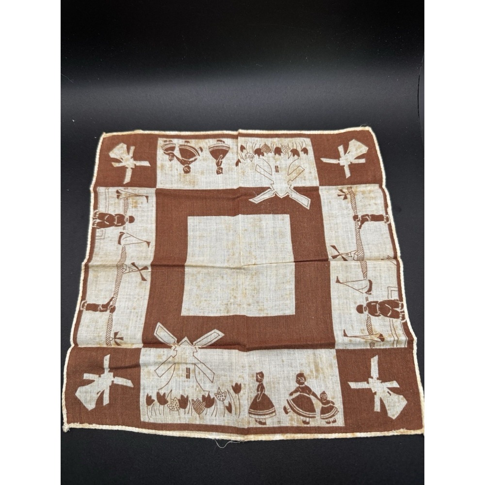 Vintage‎ Dutch Souvenir Handkerchief - Mid 20th Century
